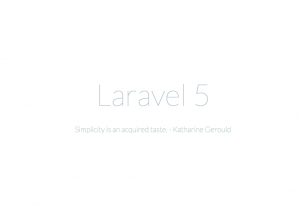 Laravel 5 Erster Aufruf